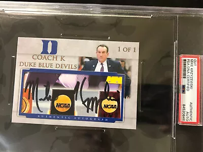 Mike Krzyzewski PSA Auto (1/1) / Zion Williamson Rookie Prizm (86 RC Cards) • $2000