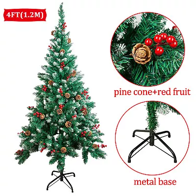 Christmas Tree 4/5/6/7FT With LED Lights&Pre Lit Fiber Optic Holiday Xmas Decor • $52.99