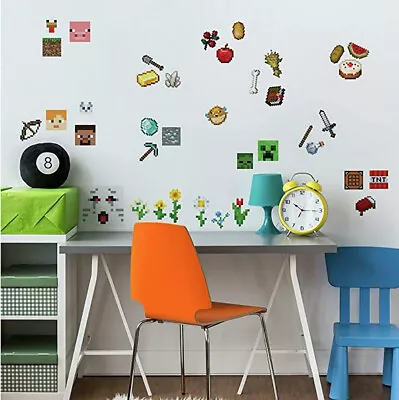 MINECRAFT Gamers  Wall Stickers 38 Decals Peel And Stick Decorations • $20.99