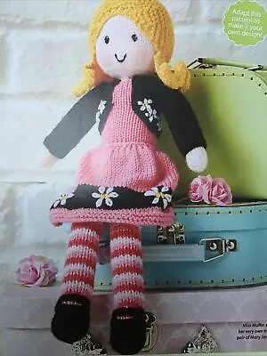 Knitting Pattern For Rag Doll Approx 14 3/4” Tall  DK (189) • £1.99