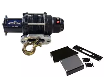 Viper 50 Ft Midnight Winch 3000 Lb Black W/ Mount For Honda Rancher 400 2004-07 • $209.98