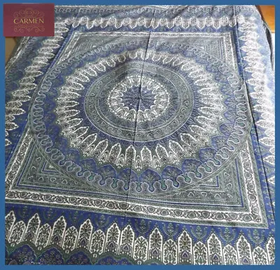 £25 • Buy Fairtrade Print Block Tablecloth Cotton Fairtrade Material Indian Mandala Fabric