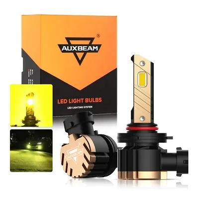 2x AUXBEAM 9005 HB3 LED Bulbs Headlight High Beam Kit Super Bright Yellow 3000K • $29.89
