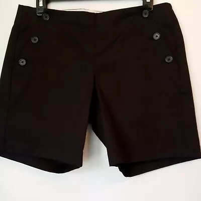 J CREW Nautical Look Sailor Shorts  Black   6 Button Front  Sz 4 Style-44855 EXC • $22