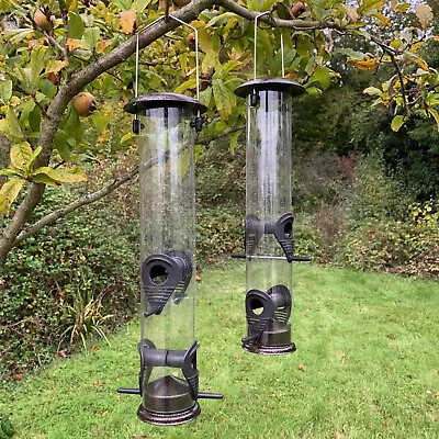 2 X Large Hanging Garden Bird Seed Feeder For Bird Feeding Stations  • £14.99