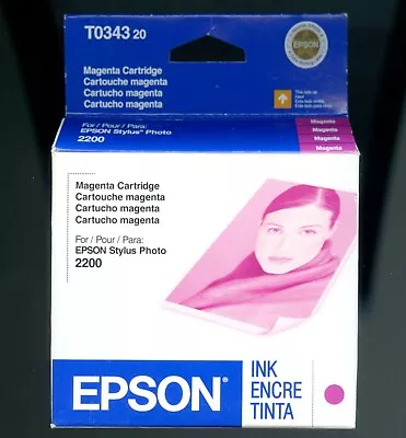 Epson T034320 Magenta Ink Cartridge Stylus Photo 2200 Expired 01 2007 New Japan • $17.94