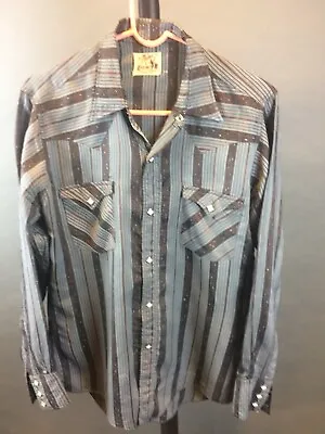  Vintage 1950’S  The Plains  Men's Western Rockabilly Rayon Shirt • $80