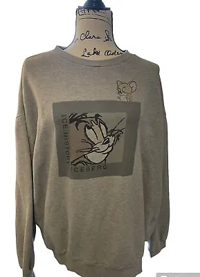 Iceberg History Vintage (2000) Gray Crew Neck Sweatshirt Tom & Jerry  Size XXXL  • $65