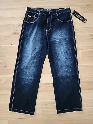 SOUTHPOLE 4180 Jeans Mens 38x32 VTG Y2K Dark Wash Wide Leg Baggy Hip Hop New NWT • $119.99