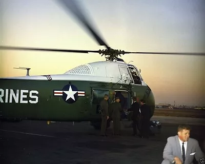 President John F. Kennedy Boards Marine One Helicopter At LAX New 8x10 Photo • $8.99