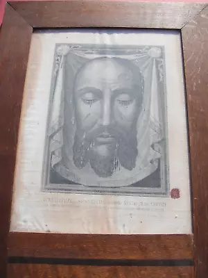 Christian Rare Large 16x20 Framed Relic 1900s Veil Of Veronica Sudarium COA • $3400