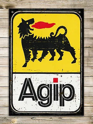 Racing Italian Agip Motor Oil Garage Decor Sign Metal Sign Wall Decor • £8.99
