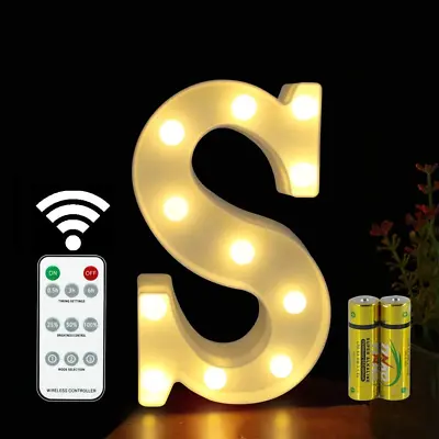 HONPHIERÂ® Letter Lights Decorative LED Alphabet Lights Remote Control Marquee S • £16.48