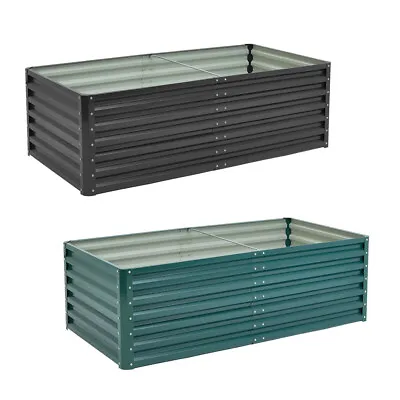 Metal Raised Garden Bed Galvanized Planter Box Outdoor Bottomless For Vegetables • £59.99