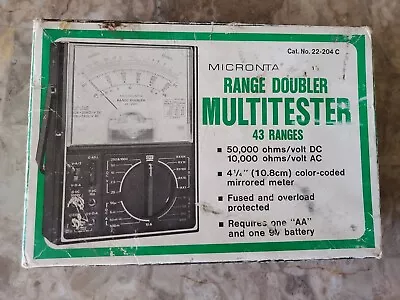 Micronta 50000 OHMS/Volt Multitester Range Doubler Cat. No. 22-204U AC/DC • $25