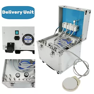 4 Hole Dental Mobile Portable Rolling Case Dental Unit W/ Air Compressor+Suction • $502.55