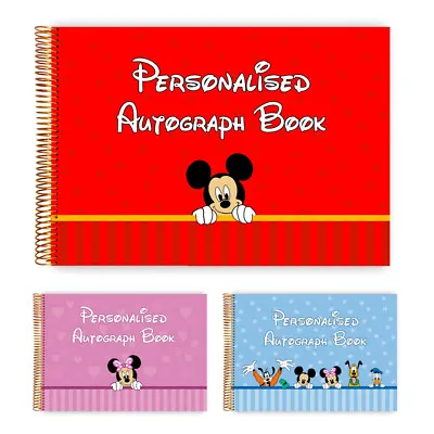 Personalised Disney Mickey Mouse Minnie And The Gang Autograph Memory Scrapbook • £7.99