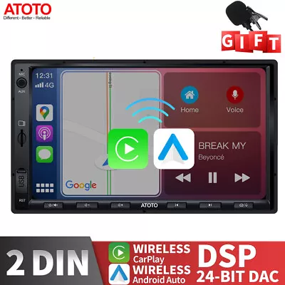 ATOTO F7WE 7  Car Stereo Double DIN GPS NAVI Radio Wireless Android Auto CarPlay • $181.99