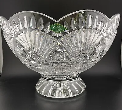 Shannon Crystal  Dublin Footed Bowl Scalloped Edge Footed 6.25” Tall By 9.5  Dia • $55