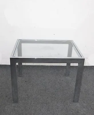 Vintage Contemporary Style Glass Top Chrome Base End Table • $200