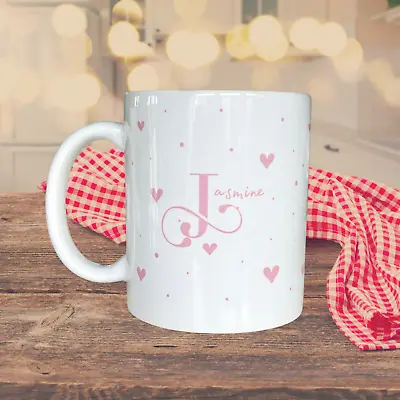 Personalised Mug | Mugs For Women | Coffee Mug | Mugs With Name On | Hearts Mug • £7.95