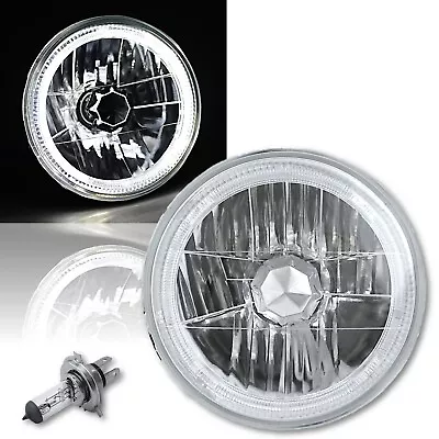 7  Halogen H4 Headlight Headlamp White LED Halo Angel Eyes Light Bulb 12 Volt • $44.95