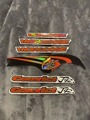 NOS Old School BmX Mongoose Convict Jr Sticker Kit Decals 6pcs • $9.95