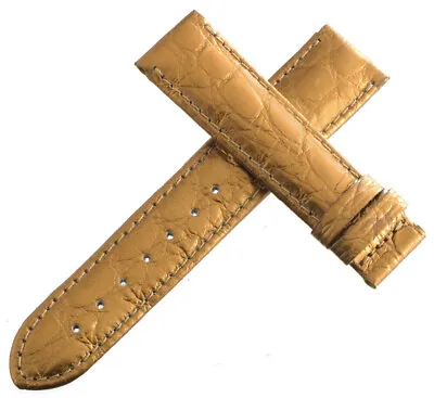 Real Van Der Bauwede 18x17mm Dark Gold Tone Alligator Leather Watch Band NEW • $125