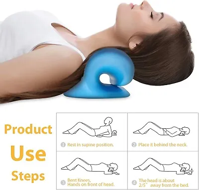 Neck Shoulder Relax Pillow Cervical Traction Stretcher Equipment To Relief Pain • £19.99