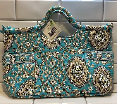 Vera Bradley Totally Turquoise Gabby Satchel Purse Tote Bag New • $35