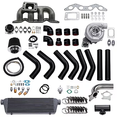 T04E T4 Turbo Kit Wastegate +Intercooler+Manifold For Honda Civic D17 DX EX 1.7L • $695.99