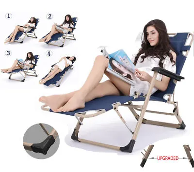 Garden Chair Sun Lounger Outdoor Garden Folding Reclining Adjustable Sun Bed • £29.99