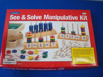 Lakeshore Learning See & Solve Manipulative Wood Kit Math Skills WT203 • $19.99