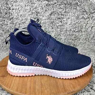 U.S. Polo Assn. Pull On Blue Pink White Shoes Women's 8 Running Walking Sneakers • $19.97