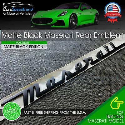 Maserati Matte Black Emblem 3D Trunk Logo Badge Nameplate OEM GT Ghibli Levanti • $39.99