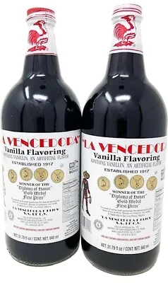 2 X La Vencedora Mexican Vanilla Glass Bottles 31oz Ea From Mexico • $37.95