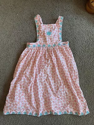 $15 • Buy Jack & Milly Girls Pinafore Size 7 Orange & Aqua Indian Style Print
