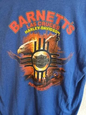 Harley Davidson Barnetts Las Cruces New Mexico Blue Eagle/Wolf Mens XL T-shirt • $20.01