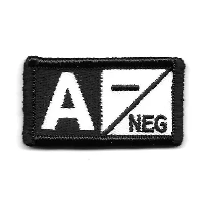 White Black Medical Alert Blood Type A- Negative Patch Fits For VELCRO® BRAND • $3.29