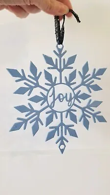 Blue Joy  Snowflake Laser Cut Metal Ornament Hang Tree Decoration Display Nice!  • $9.99