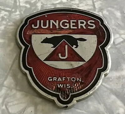 Vintage Rare Antique JUNGERS STOVE Emblem Name Plate Grafton WI Restoration • $65