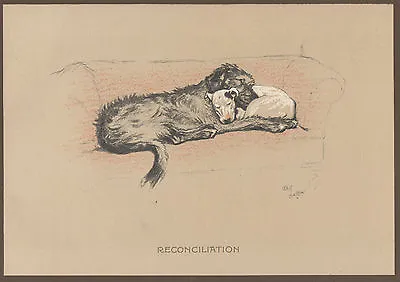 £2.99 • Buy Cecil Aldin Dog Print Cracker Bull Terrier Micky Irish Wolfhound Hunting Farm 12