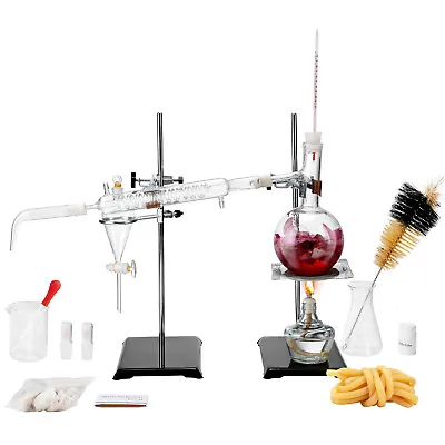 VEVOR Essential Oil Distillation Kit 500ml Distillation Apparatus 28 Pcs Set • $66.99