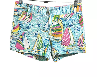 Lilly Pulitzer Adie Shorts You Gotta Regatta Resort Beach Summer Sail Boat Pink • £31.84