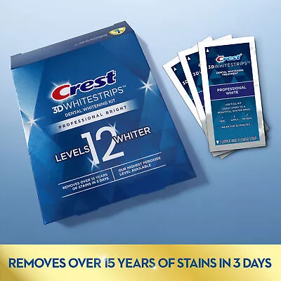 $14.95 • Buy Crest 3D Teeth Whitening Whitestrips Brilliance Professional Levels 9 + 12 + 18