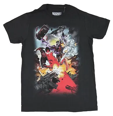 X-Men Marvel Adult New T-Shirt - Magneto White Queen Cyclops Attacking Group • $14.98