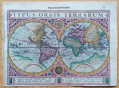 World Map Typus Orbis Terrarum - Original Map Mercator - 1651 • $950