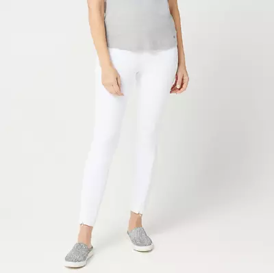 H By Halston Ladies Womens Ankle Jegging With Zipper Detail White Plus Size 20W • $21.99