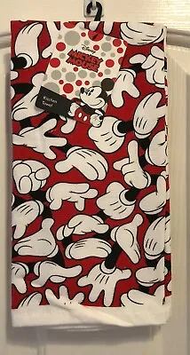 Disney Mickey Mouse  Hands  Kitchen Towel Set Of 2 Hand Towel Cotton Red • $9.95