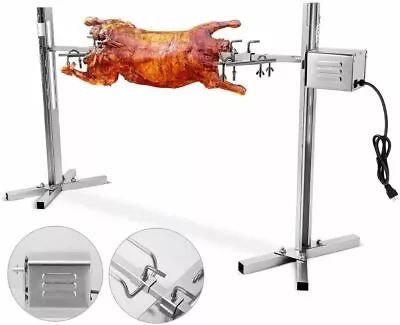 Large Grill Rotisserie Spit Roaster Rod Charcoal BBQ Pig Chicken 15W Motor USA • $139.99